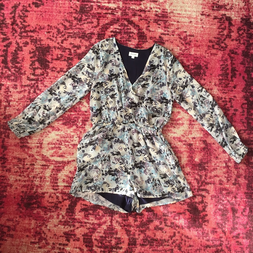 Floral silky romper